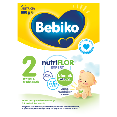 Bebiko 2R Nutriflor Expert Mleko następne z kleikiem ryżowym dla niemowląt powyżej 6. miesiąca życia 600g