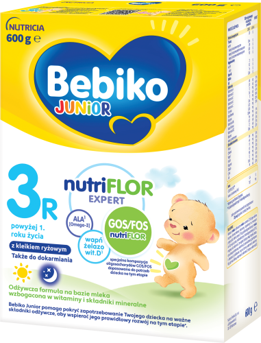 Bebiko Junior 3R NUTRIflor Expert Mleko z kleikiem ryżowym dla dzieci powyżej 1. roku życia 600g