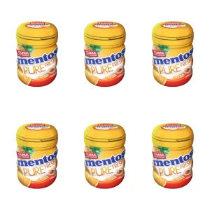 Mentos Pure Fresh Tropical Guma do Żucia Owocowa Bez Cukru - Butelka 60 g X6