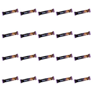 Dare baton z orzeszkami ziemnymi, karmelem, nugatem, kulkami pszennymi pokryty mleczną czekoladą - 50g X20