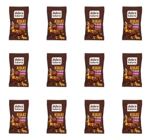 dobra kaloria Kulki płatki owsiane & czekolada 40 g X12