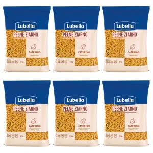 Lubella Catering Pełne Ziarno Makaron Pióra 2 kg X6