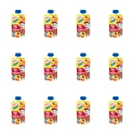 Hortex Leon Przekąska mus 100% owoców i warzyw jabłko, brzoskwinia, banan, marchew, dynia saszetka 100g X12