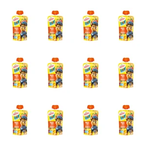 Hortex Leon i Przyjaciele Przekąska mus 100% owoców jabłko, banan, mango saszetka 100g X12