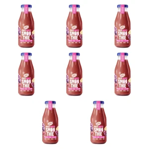Hortex Przetarte Smoothie jabłko, banan, czerwone winogrona, wiśnia, aronia, burak z dodatkiem rozdrobnionego siemienia lnianego 250ml X8