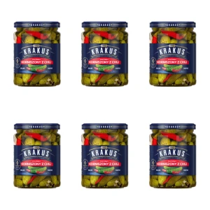 Krakus Ogórki korniszony z chili 500 g X6