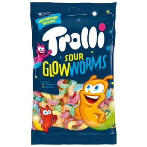 Żelki robaczki sour glowworms Trolli 1 kg