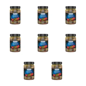 Ogórki korniszony z papryką chili 327ml Helcom X8