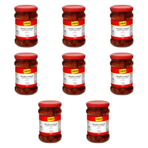 TOPSELLER Pomidory suszone połówki w oleju z ziołami 270g/150g X8