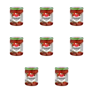 Pomidory suszone w oleju z ziołami paski 480g/320g Urbanek X8