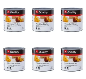 TGQ Brzoskwinie połówki owoców w syropie 2500g X6