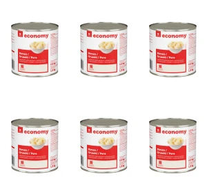 TGE Gruszki połówki owoców w lekkim syropie 2500g X6