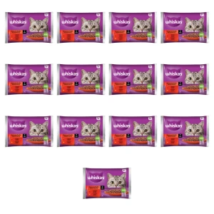 Whiskas Klasyczne posiłki 1+ Sos z wołowiną i z kurczakiem 340 g (4x85 g) X13