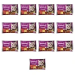 Whiskas Pure Delight Soczyste kąski Galaretka z wołowiną i z kurczakiem 340 g (4x85 g) X13