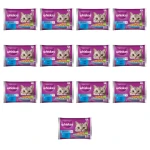 Whiskas Rybne przysmaki 1+ Galaretka z łososiem i z tuńczykiem 340 g (4x85 g) X13
