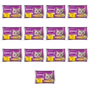 Whiskas Drobiowa uczta 7+ Galaretka z kurczakiem i z indykiem 340 g (4x85 g) X13
