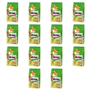 Kitekat Sucha karma z kurczakiem i warzywami 300g X14