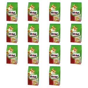 Kitekat Sucha karma z wołowiną i warzywami 300g X14
