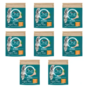 PURINA ONE Adult Pełnoporcjowa karma dla dorosłych kotów Bogata w Kurczaka i Pełne Ziarna 800g X8