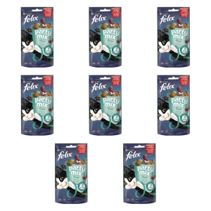 FELIX Party Mix Ocean o smaku łososia, dorsza czarnego i pstrąga 60g X8