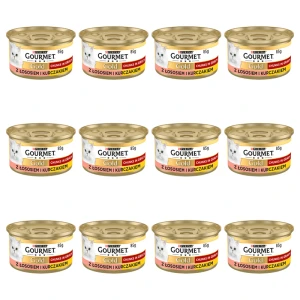 GOURMET GOLD - łosoś i kurczak w sosie 85g X12