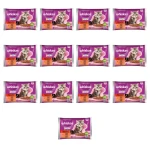 Whiskas Junior 2-12 miesięcy Klasyczne posiłki Sos z wołowiną i z kurczakiem 340 g (4x85 g) X13