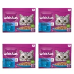 Whiskas Rybne przysmaki Galaretka z łososiem, z dorszem, z tuńczykiem i z białą rybą 1,02 kg (12x85 g) X4