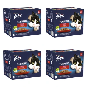 FELIX Fantastic Kurczak, Wołowina, Królik, Jagnięcina 24x85g = 2,04 kg X4