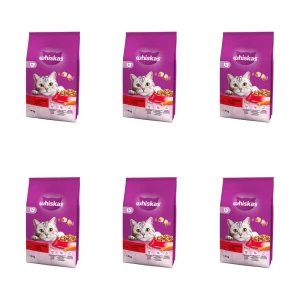 Whiskas 1+ Sucha karma z wołowiną 1,4 kg X6