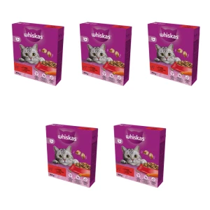 Whiskas 1+ Sucha karma z wołowiną 800 g X5