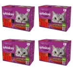 Whiskas Klasyczne posiłki 1+ Sos z wołowiną, z kurczakiem, z jagnięciną i z drobiem 1,02 kg (12x85 g) X4