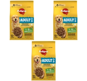 Pedigree Adult sucha karma z drobiem i warzywami 2,6 kg X3