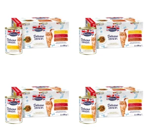 Butcher's Delicious Dinners Megapack, karma dla kota, mix smaków, dania z mięsem, kawałki w galaretce, 6x400 g X4