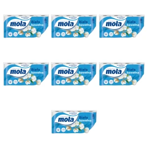 Mola Papier toaletowy biała bawełna 8 rolek X7