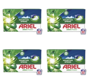 Ariel Allin1 PODS Mountain Spring Kapsułki do prania, 22 prania X4