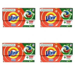 Vizir Platinum PODS + Fairy Effect Kapsułki do prania, 19 prań, 465,5g X4