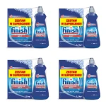 FINISH zestaw płyn nabłyszczający 400ml+sól 1,5kg X4