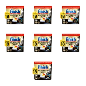 FINISH Kapsułki do zmywarki Ultimate Plus lemon 18 tabletek X7