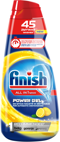 Żel do mycia naczyń w zmywarce All-in-1 Max Cytrynowy Finish 900ml