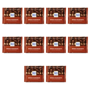Ritter Sport Czekolada mleczna z całymi prażonymi orzechami laskowymi 100g X10