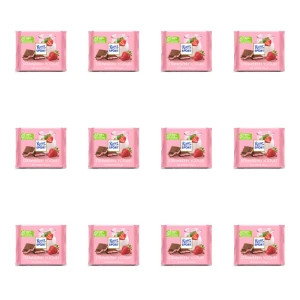 Ritter Sport mleczna jogurt truskawka 100g X12
