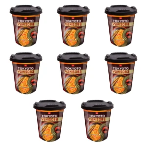 VIFON-TOKYOTO- DANIE YAKISOBA z nudlami o smaku sosu sojowego z chili (lekko pikantna) 85 g X8