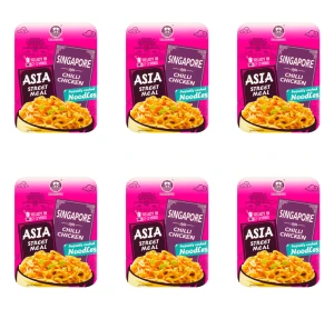 Danie błyskawiczne o smaku kurczaka z makaronem pszennym typu noodle i chili 270g X6