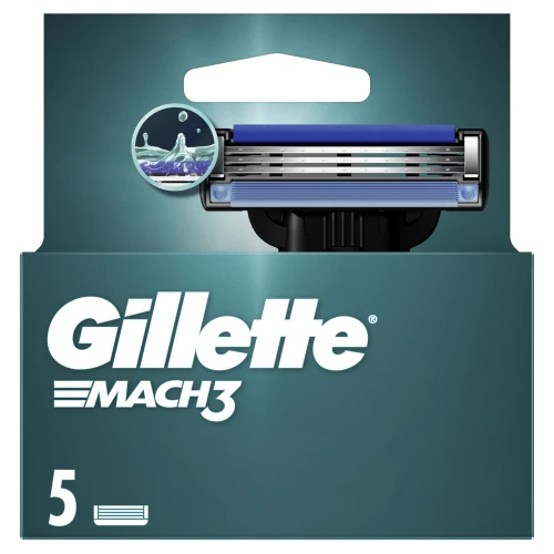 Ostrza wymienne do maszynki do golenia dla mężczyzn Gillette Mach3  z ostrzami twardszymi niż stal 5szt.