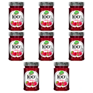 Łowicz Dżem 100% z owoców malina, czerwona porzeczka 210 g X8