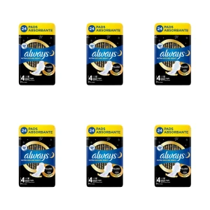 Always Ultra Secure Night Podpaski ze skrzydełkami, rozmiar 4, 24 sztuk X6