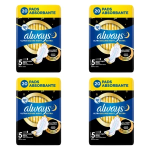 Always Ultra Secure Night Extra Podpaski ze skrzydełkami rozmiar 5 20 szt. X4