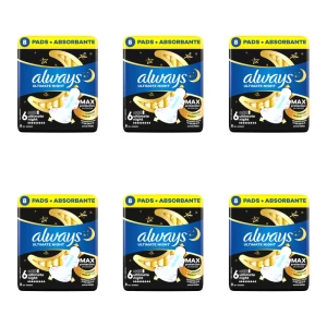 Always Ultimate Night Podpaski ze skrzydełkami, rozmiar 6, 8 sztuk X6