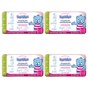 Bambino Chusteczki emolientowe 3w1 4x57 szt. X4