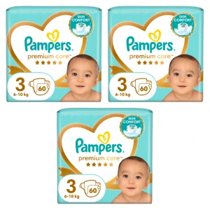 Pampers Pieluchy Premium Care, R3, 60 pieluch X3